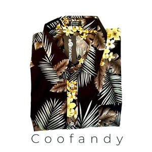 NWT COOFANDY Mens Hawaiian Short Sleeve Casual Button Down Tropical Beach Shirt